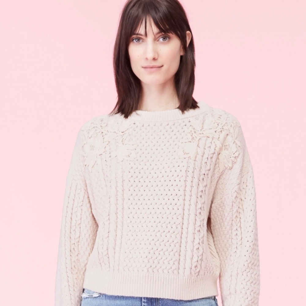 Rebecca Taylor lace appliqué sweater